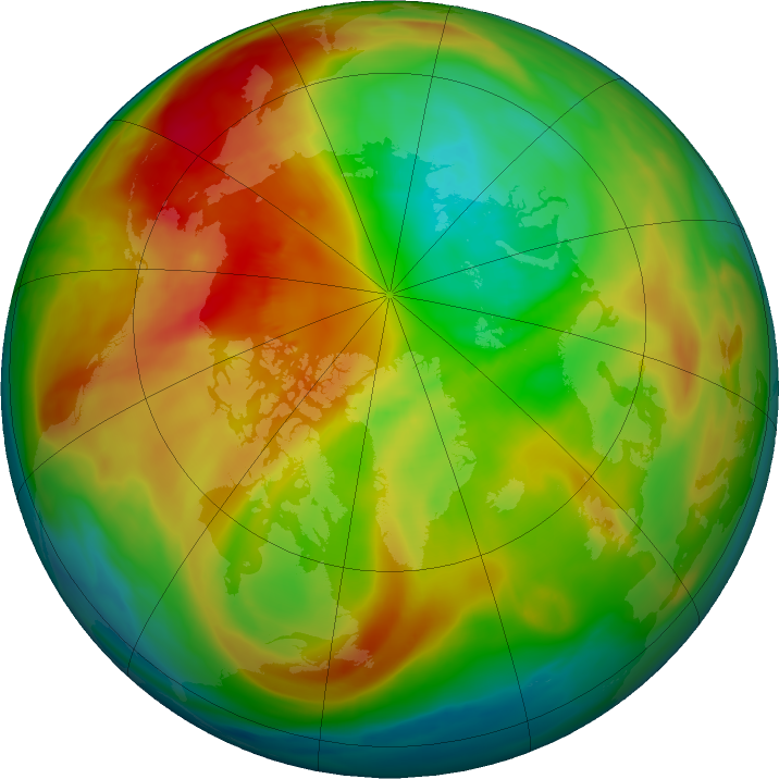 Arctic ozone map for 04 March 2022